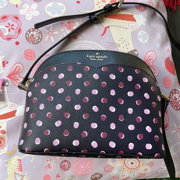 Kate Spade Payton Dome Crossbody with Fiesta Dot Black Multi - Picture 10 of 16